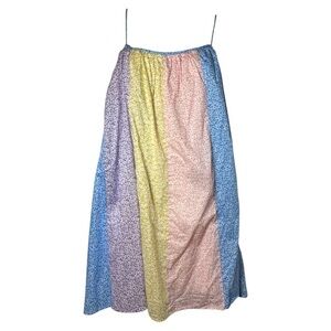 Storia Blue and White Floral Trim Dress M